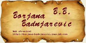 Borjana Badnjarević vizit kartica
